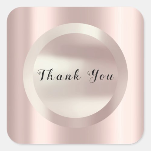 Thank You Rose Bridal Wedding Minimal 16th Favor Square Sticker