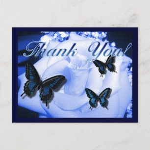 Thank You Rose & Butterflies Postcard
