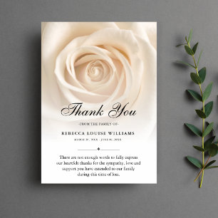 Thank You Rose Floral Funeral Photo Sympathy Grief Card