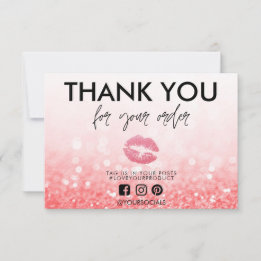 Thank You Rose Glitter Pink Lips Media Insert