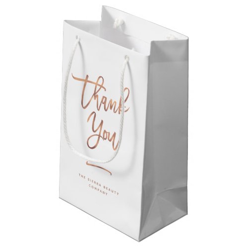 Thank You  Rose Gold Custom Retail Shopping Bag