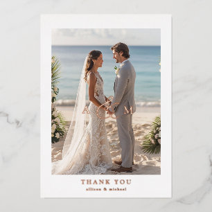 "Thank You" Rose-Gold-Foil, Minimal, Luxury, Foil Invitation