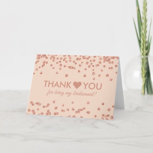 Thank You Rose Gold Glitter Confetti Blush Pink