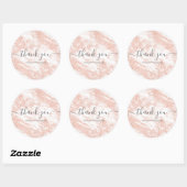 Thank you rose gold glitter white marble classic round sticker | Zazzle