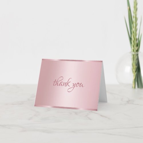 Thank You Rose Gold Handwritten Script Text Trendy