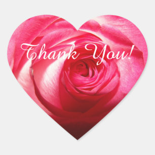 Thank You Rose Heart Sticker