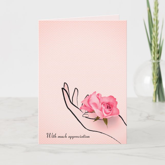 thank you rose in hand card (Front)