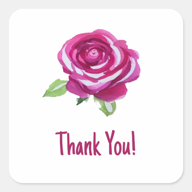 Thank You Rose Square Sticker (Front)