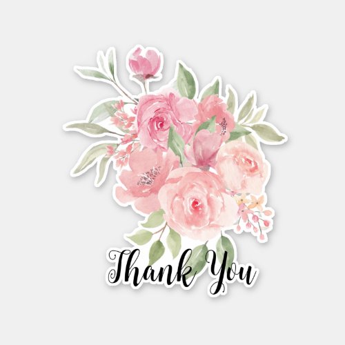 Thank You Roses Design Sticker