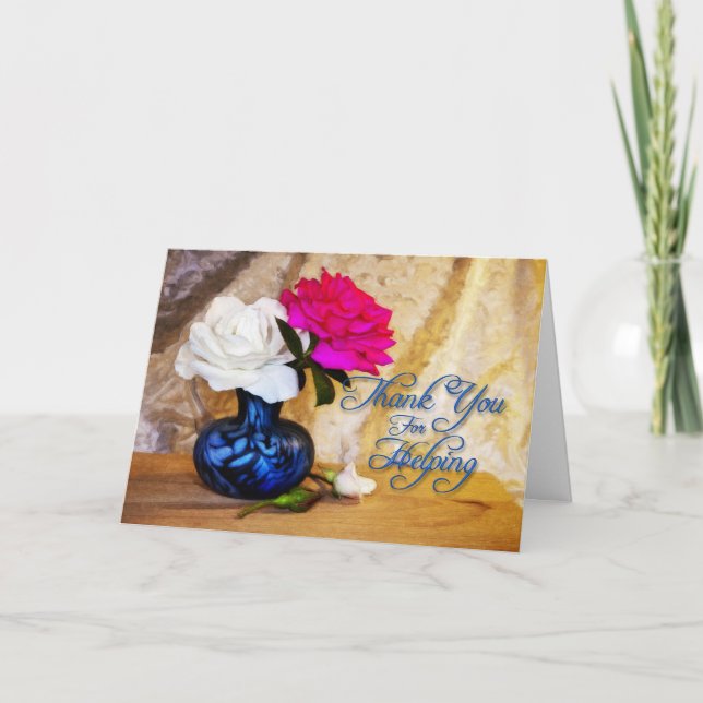 Thank you roses for helping card (Front)