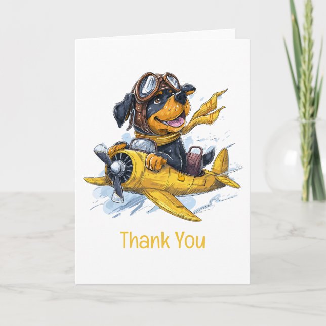 Thank You Rottweiler Dog Pilot Airplane (Front)