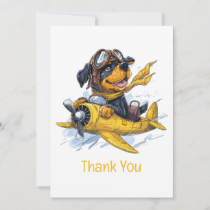 Thank You Rottweiler Dog Pilot Airplane