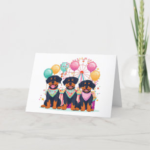 Thank You Rottweiler Dogs At A Carnival  Card