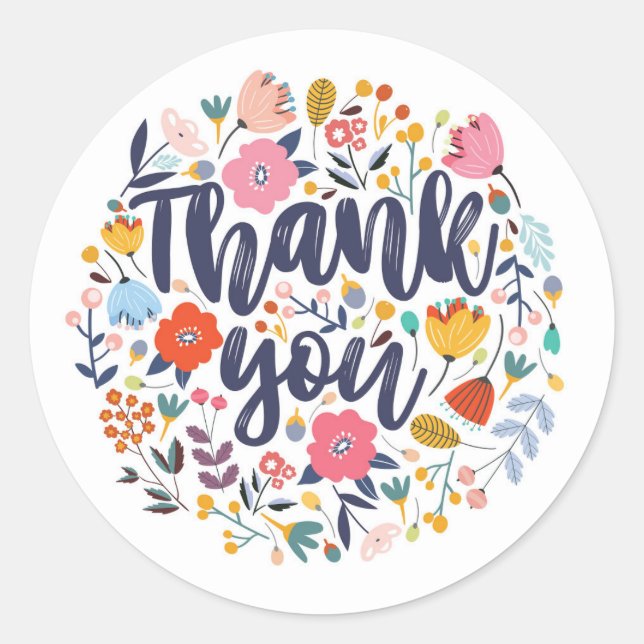Thank You Round Sticker (Front)