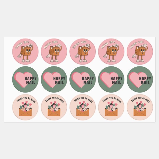 Thank You Round waterproof Sticker Sheets (Sheet)