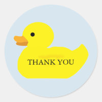 Thank You Rubber Duck Party Baby Shower Stickers