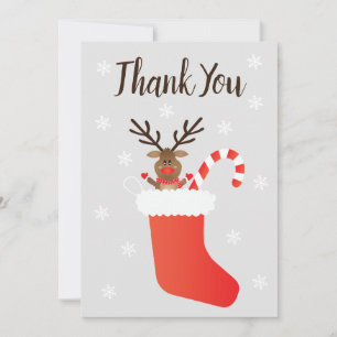 Thank You Rudolph Red Nosed Reindeer Stocking