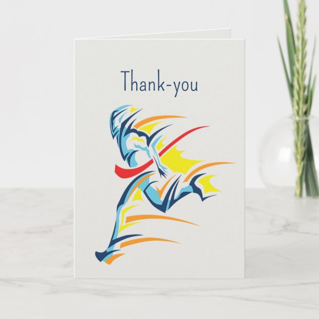 Thank You Running Marathon Fitness Event Card (Front)
