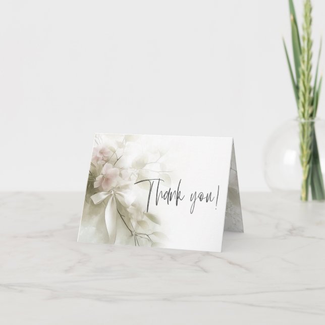 THANK YOU  Rustic Blush Pink Peach Blossoms (Front)