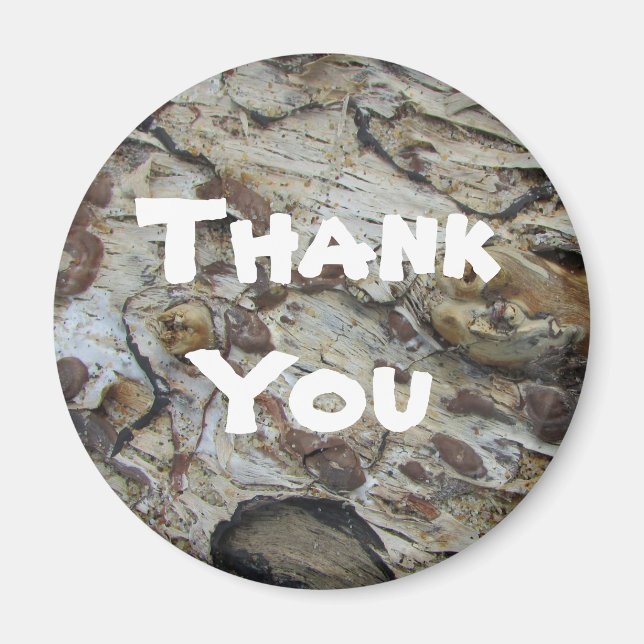 Thank You Rustic Driftwood Pattern Appreciation Magnet (Front)
