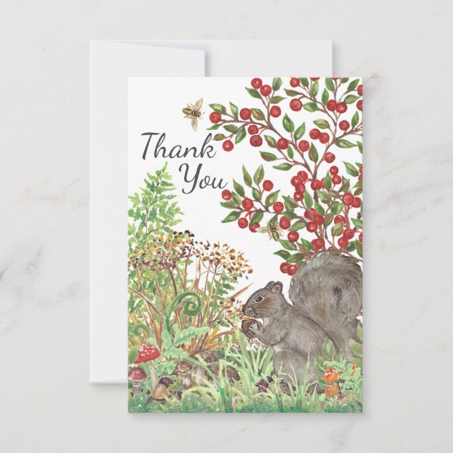 Thank You Rustic Squirrel Nature Woodland Animal (Front)