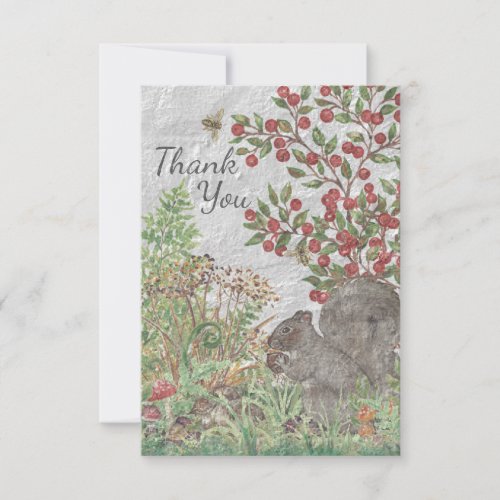 Thank You Rustic Squirrel Nature Woodland Fall Art