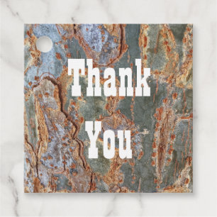 Thank You Rustic Tree Bark Abstract Appreciation Favor Tags