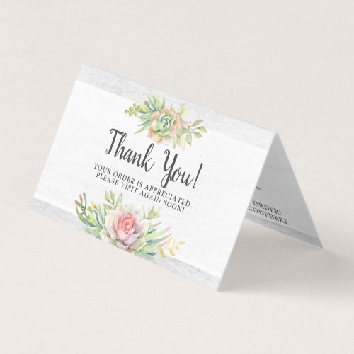 Thank You Rustic Watercolor Succulent Desert Card