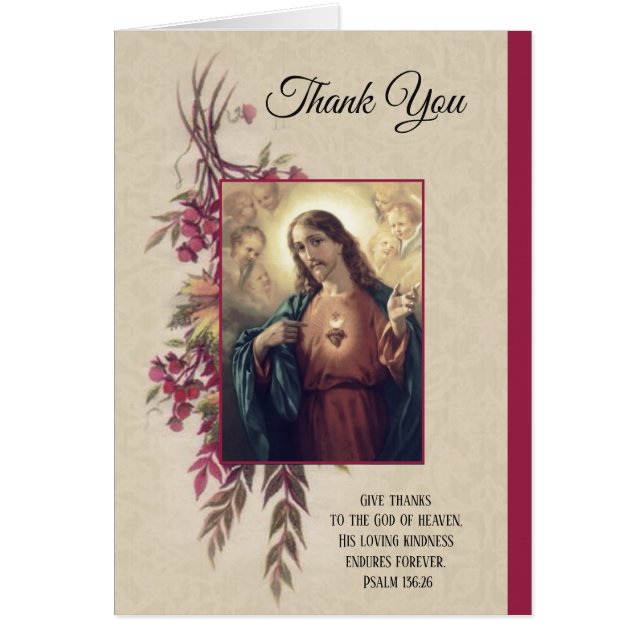 Thank You  Sacred Heart of Jesus Flowers (Front)