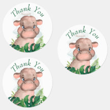 thank you Safari hippo Labels
