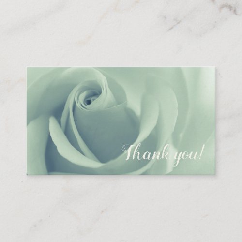 Thank You Sage Green Rose Custom Business Card