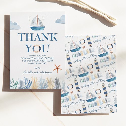 Thank You Sailboat Nautical Baby Shower