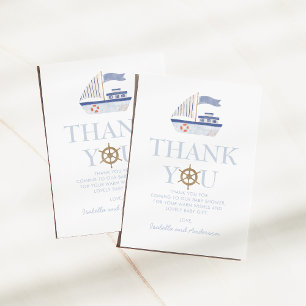 Thank You Sailboat Nautical Baby Shower Card