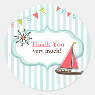 Thank You Sailing Baby Shower Stickers