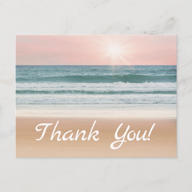 Thank You. Sand, Sky, and Sea. Postcard (Front)