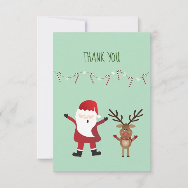 Thank You Santa Claus Reindeer Candy Canes (Front)