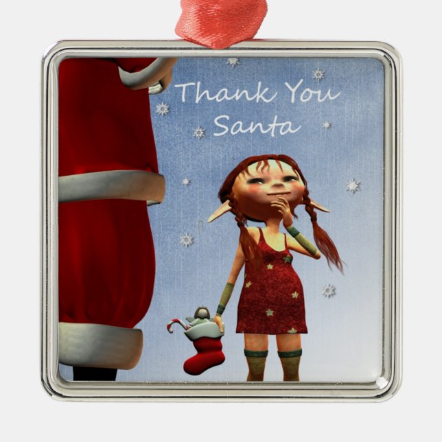 Thank You Santa Metal Ornament (Front)