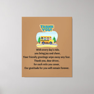 Thank You, School Bus Driver. Canvas Print