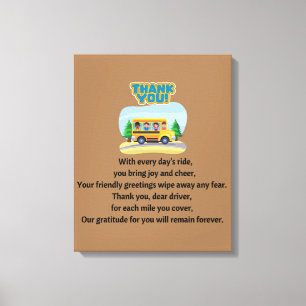 Thank You, School Bus Driver. Canvas Print
