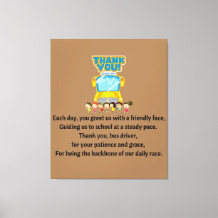 Thank You, School Bus Driver. Canvas Print