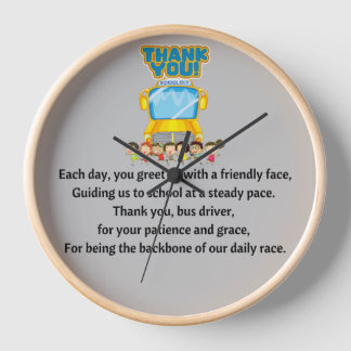 Thank You, School Bus Driver.  Clock