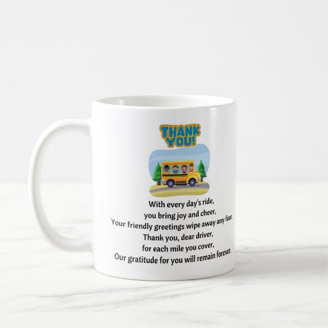 Thank You, School Bus Driver.  Coffee Mug (Left)