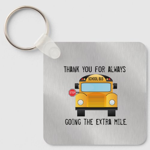 Thank You School Bus Driver Keychain