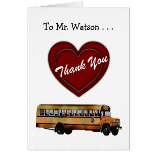 School Bus Driver Thank You Cards | Zazzle