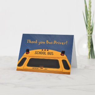 Thank you School Bus Driver, Yellow School Bus Card