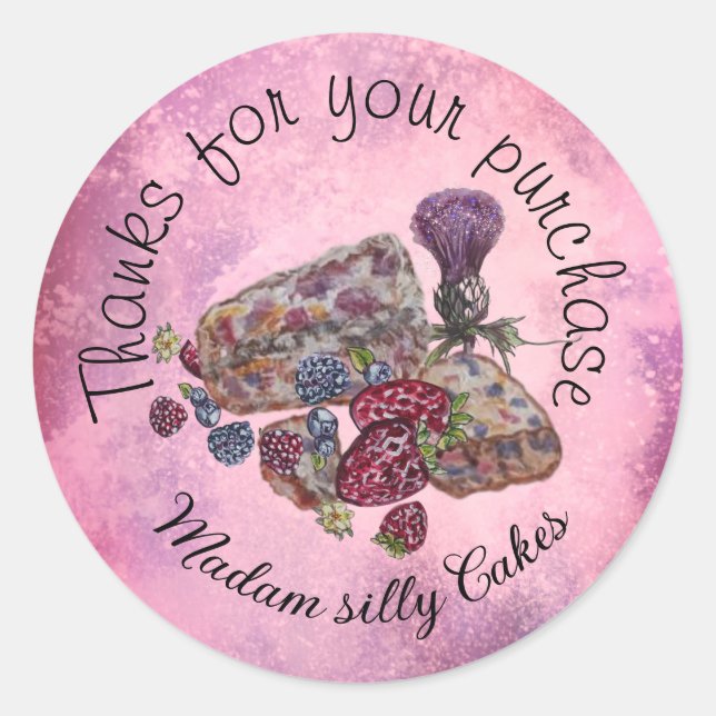 thank you scones & berries classic round sticker (Front)