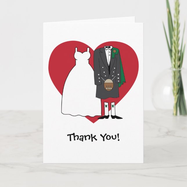 Thank You Scottish Bride & Groom Card (Front)