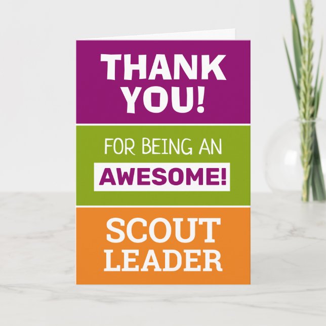 Thank You Scout Leader Greeting Card (Front)