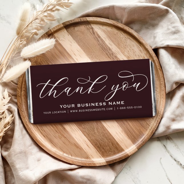 Thank You Script Brown Small Business Hershey Bar Favors (Creator Uploaded)