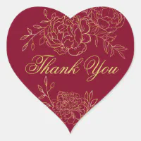 Burgundy Bouquet Thank you Sticker